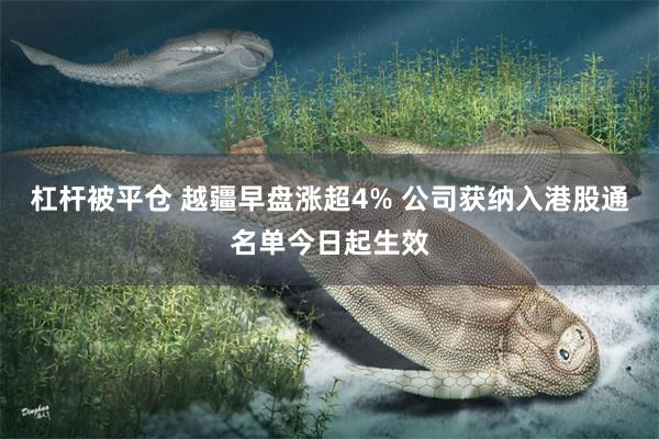 杠杆被平仓 越疆早盘涨超4% 公司获纳入港股通名单今日起生效
