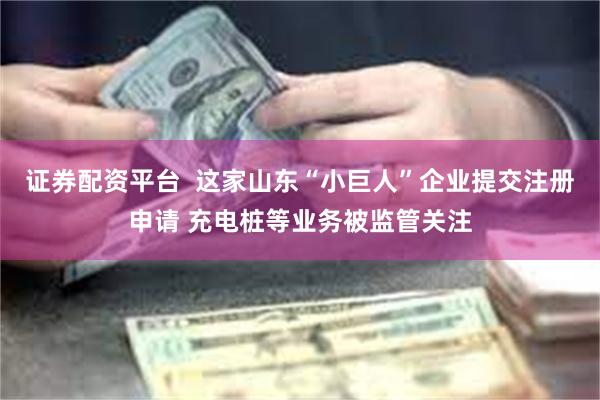 证券配资平台  这家山东“小巨人”企业提交注册申请 充电桩等业务被监管关注