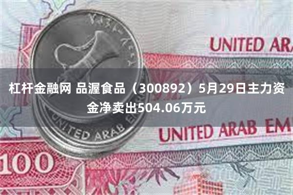 杠杆金融网 品渥食品（300892）5月29日主力资金净卖出504.06万元